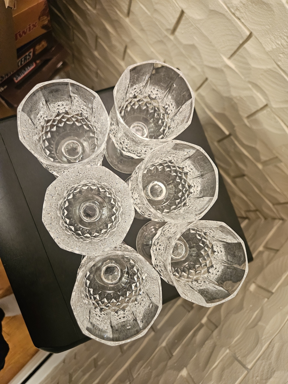 Cristal D'Arqyes Cut Crystal Wine Goblet Set  (Set of 6) Excellent Condition!
